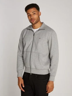 Tommy Hilfiger Sweatjacke Essential Fleece ZT Stand Collar grau/medium grau