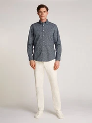 Langarmhemd Tommy Hilfiger Flex Poplin Linr Floral RF Shirt nachtblau/elfenbein