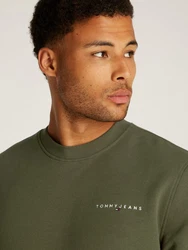Tommy Jeans Sweatshirt 'LINEAR' Dunkelgrün/Khaki/Grün
