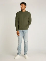Tommy Jeans Sweatshirt 'LINEAR' Dunkelgrün/Khaki/Grün