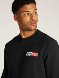Tommy Jeans Sweatshirt TJM REG ENTRY GRAPHIC CREW EXT Schwarz