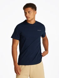 Tommy Jeans T-Shirt TJM SLIM LINEAR CHEST SS TEE EXT mit Logodruck Dunkelblau/Hellblau/Schwarz