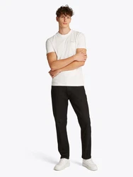 Tommy Jeans T-Shirt TJM SLIM LINEAR CHEST SS TEE EXT mit Logodruck Weiß/Creme