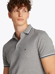 Tommy Hilfiger Poloshirt Tommy Tipped Slim Polo Grau/Hellgrau/Dunkelgrau