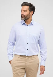 Eterna Langarmhemd COMFORT FIT NON IRON Hellblau/Dunkelblau