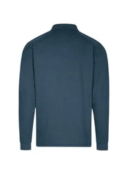 Trigema Poloshirt Langarm mit Armbündchen blau/jeans/melange