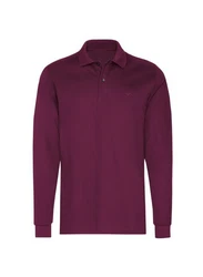 Trigema Poloshirt Langarm mit Armbündchen Rosa/Dunkelrot/Lila/Bordeaux