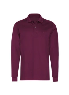 Trigema Poloshirt Langarm mit Armbündchen Rosa/Dunkelrot/Lila/Bordeaux