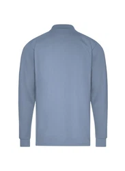 Trigema Poloshirt Langarm mit Armbündchen Hellblau/Blau