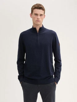 TOM TAILOR Strickpullover Dunkelblau/Hellblau/Blau