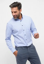 Eterna Businesshemd Hellblau/Dunkelrot
