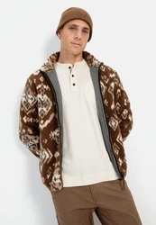 camel active Henleyshirt Weiß/Khaki/Creme/Beige