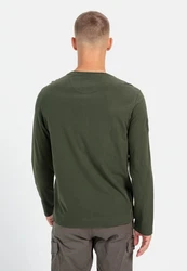 camel active Henleyshirt Dunkelgrün/Khaki