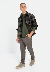 camel active Henleyshirt Dunkelgrün/Khaki