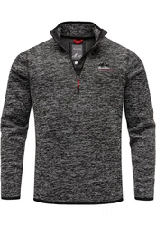 Amaci&Sons Sweatshirt AMES Fleecejacke Herren Troyer Strickfleece Zipper Dunkelgrau/Grau/Hellgrau