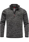 Amaci&Sons Sweatshirt AMES Fleecejacke Herren Troyer Strickfleece Zipper Dunkelgrau/Grau/Hellgrau