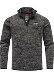 Amaci&Sons Sweatshirt AMES Fleecejacke Herren Troyer Strickfleece Zipper Dunkelgrau/Grau/Hellgrau