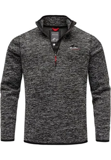 Amaci&Sons Sweatshirt AMES Fleecejacke Herren Troyer Strickfleece Zipper Dunkelgrau/Grau/Hellgrau