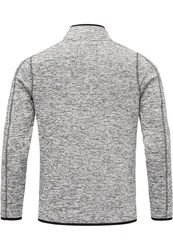 Amaci&Sons Sweatshirt AMES Fleecejacke Herren Troyer Strickfleece Zipper Grau/Hellgrau