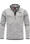 Amaci&Sons Sweatshirt AMES Fleecejacke Herren Troyer Strickfleece Zipper Grau/Hellgrau