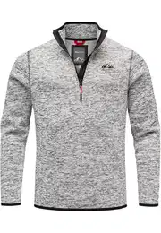 Sweatshirt AMES Fleecejacke Herren Troyer Strickfleece Zipper Sweatshirt Sweatjacke