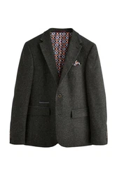 Next Baukastensakko Regular Fit Donegal Anzugsakko Dunkelgrau/Rot/Grau
