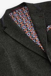 Next Baukastensakko Regular Fit Donegal Anzugsakko Dunkelgrau/Rot/Grau