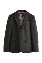 Next Baukastensakko Regular Fit Donegal Anzugsakko Dunkelgrau/Rot/Grau