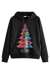 Next Kapuzensweatshirt Weihnachtliches Sweatshirt-Hoodie Mischfarben/Schwarz/Dunkelgrün/Gelb/Beige