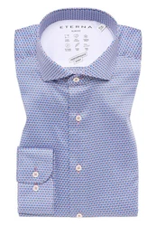 Eterna Langarmhemd Businesshemd Dunkelblau/Blau/Hellblau