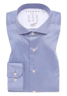 Eterna Langarmhemd Businesshemd Dunkelblau/Blau/Hellblau