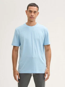 TOM TAILOR T-Shirt Basic Hellblau/Blau