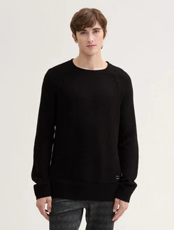 TOM TAILOR DENIM Pullover Schwarz