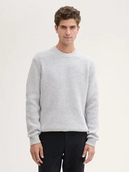 TOM TAILOR Strickpullover mit Struktur Grau