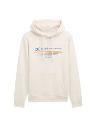 TOM TAILOR Denim Sweatshirt Hoodie mit Print royalblau/orange/offwhite