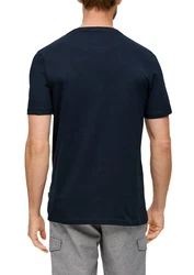s.Oliver Kurzarmshirt T-Shirt mit Sinalco-Print Artwork Dunkelblau/Rot