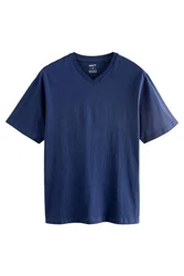 Next T-Shirt Essential V-Ausschnitt Dunkelblau/Blau