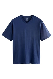 Next T-Shirt Essential V-Ausschnitt Dunkelblau/Blau