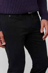 MEYER 5-Pocket Hose Chinos Diego mit Stretch-Dehnbund Dunkelblau/Schwarz/Lila