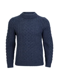 Schietwetter Strickpullover Herren Zopfmuster Dunkelblau/Blau/Hellblau