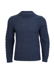 Schietwetter Strickpullover Herren Zopfmuster Dunkelblau/Blau/Hellblau