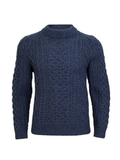 Schietwetter Strickpullover Herren Zopfmuster Dunkelblau/Blau/Hellblau