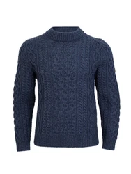 Schietwetter Strickpullover Herren Zopfmuster Dunkelblau/Blau/Hellblau