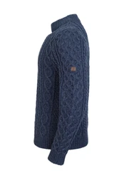 Schietwetter Strickpullover Herren Zopfmuster Dunkelblau/Blau/Hellblau