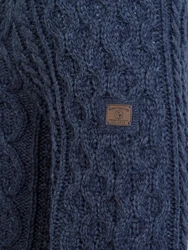 Schietwetter Strickpullover Herren Zopfmuster Dunkelblau/Blau/Hellblau