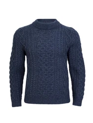 Schietwetter Strickpullover Herren Zopfmuster Dunkelblau/Blau/Hellblau