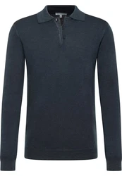 Eterna Polokragenpullover Dunkelblau/Blau/Grau