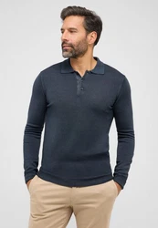 Eterna Polokragenpullover Dunkelblau/Blau/Grau