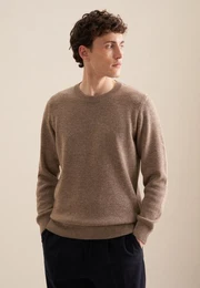 Strickpullover Regular Langarm Rundhals Uni