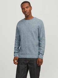 Jack & Jones Rundhalspullover JJECooper Knit Crew Neck Grau/Hellblau/Blau/Dunkelblau